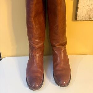 FRYE JACKIE BUTTON TALL BOOTS - COGNAC - SIZE 8